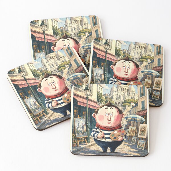 Item preview, Montmartre Painter Poster | Quirky Paris Wall Art designed and sold by LeQuirks.