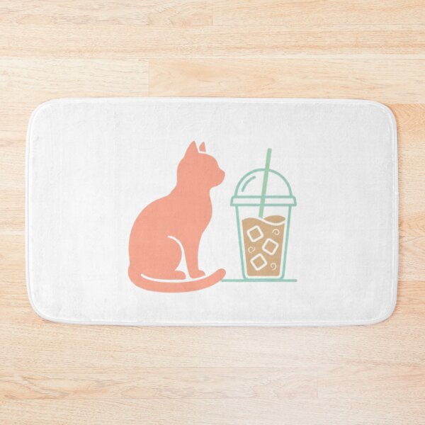 Item preview, Minimalist Cat and Iced Coffee - Pastel Aesthetic Silhouette designed and sold by Gabzerinho.