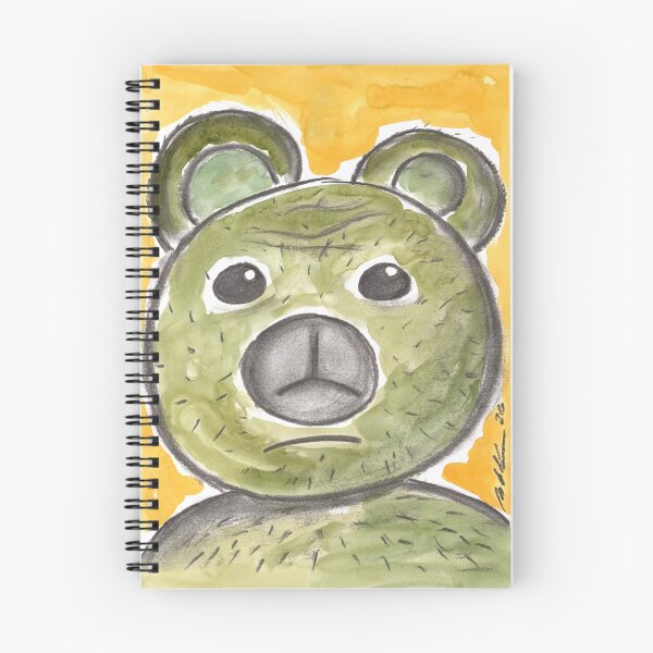Item preview, Green Teddy Bear with Reservations, Charcoal & Watercolour designed and sold by Anke‘s Bazaar.