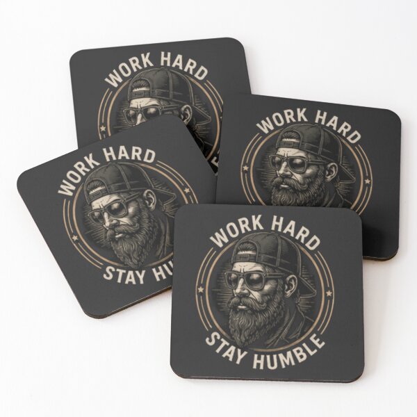 Item preview, Work Hard Stay Humble Bearded Man Design designed and sold by FABIOLA1970.