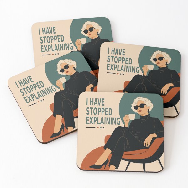 Item preview, I Have Stopped Explaining | Funny Woman Quote Print | Confident Woman Art | Mid Century Modern Art | Gift for Women designed and sold by Studio pod Burom.