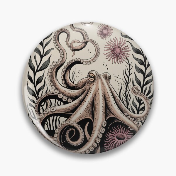 Item preview, Octopus and Sea Kelp Botanical Illustration designed and sold by NuvoraNest.
