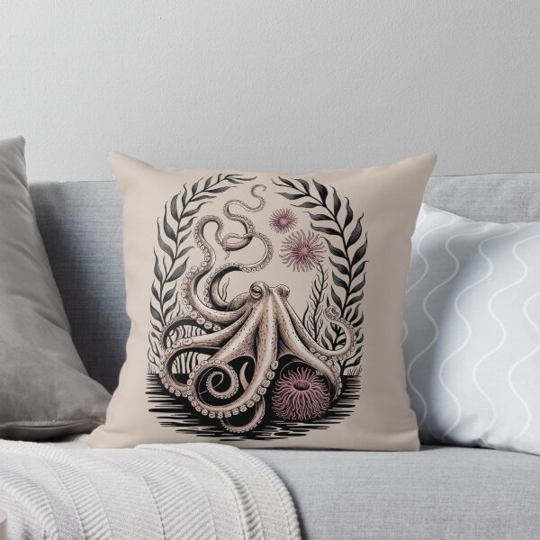 Item preview, Octopus and Sea Kelp Botanical Illustration designed and sold by NuvoraNest.