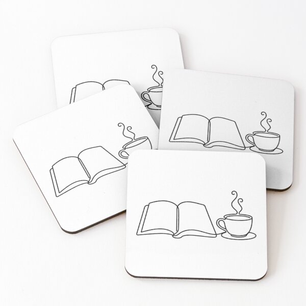 Item preview, Open Book and Cup of Coffee - Minimalist Continuous Line Drawing designed and sold by Gabzerinho.