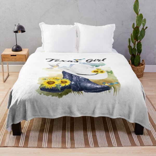 Item preview, Texas Girl with Cowboy Boots/Hat, Sunflowers, Birds & Meadow Background designed and sold by JeweledDesigns.