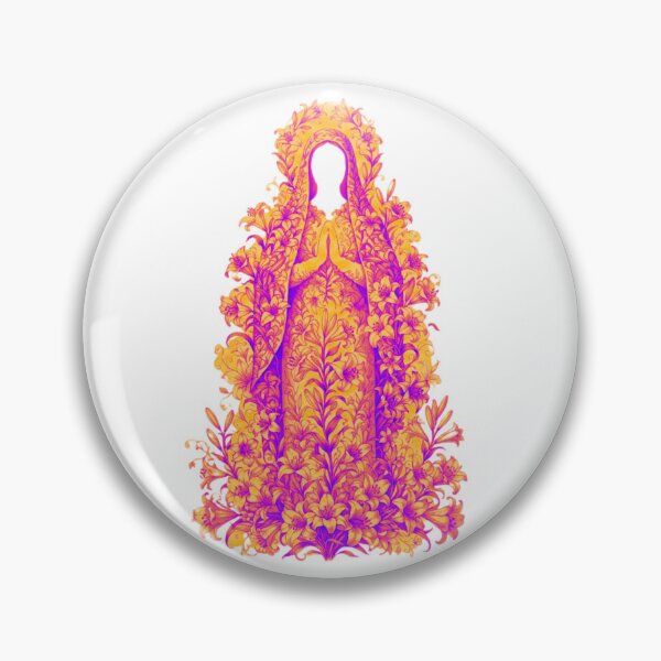 Item preview, Virgin Mary Floral Silhouette Neon designed and sold by MantoSagrado.