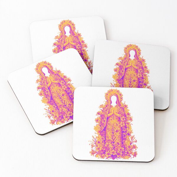 Item preview, Virgin Mary Floral Silhouette Neon designed and sold by MantoSagrado.