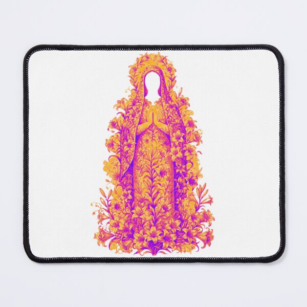 Item preview, Virgin Mary Floral Silhouette Neon designed and sold by MantoSagrado.