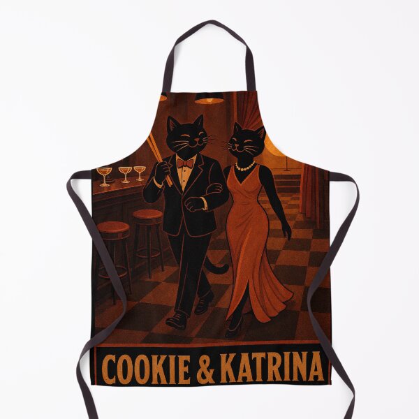 Item preview, Romantic Black Cat Couple at Jazz Club designed and sold by Sandy's Cheeky Studio.