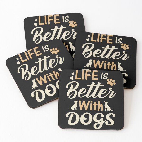 Item preview, Life is better with dogs creative typography design designed and sold by teeuniq.