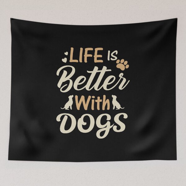 Item preview, Life is better with dogs creative typography design designed and sold by teeuniq.
