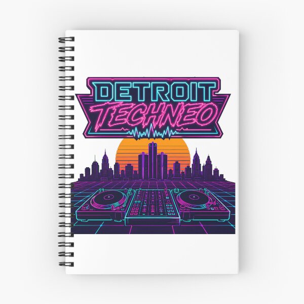 Item preview, Detroit Techno Synthwave DJ Turntable Skyline designed and sold by chattsuede.