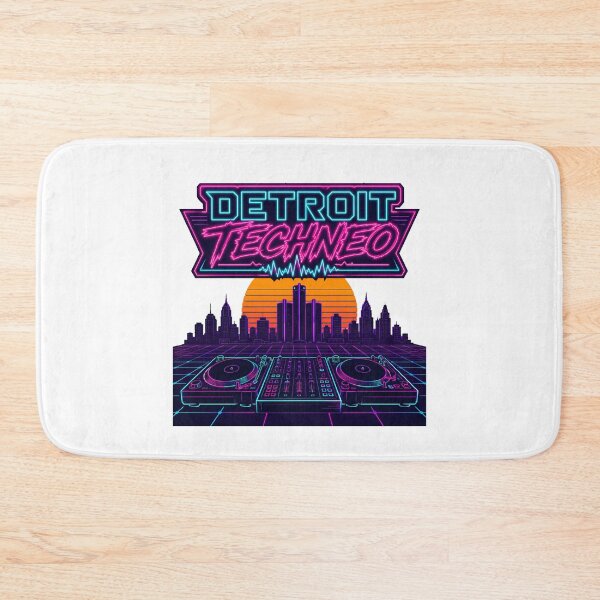 Item preview, Detroit Techno Synthwave DJ Turntable Skyline designed and sold by chattsuede.