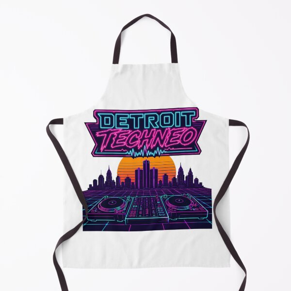 Item preview, Detroit Techno Synthwave DJ Turntable Skyline designed and sold by chattsuede.