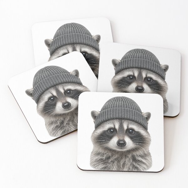 Item preview, Raccoon Beanie Realistic Wildlife Art designed and sold by MCLVibe.