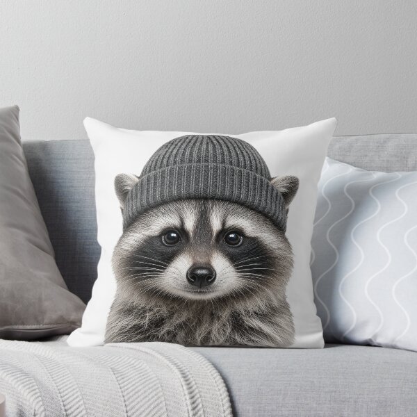 Item preview, Raccoon Beanie Realistic Wildlife Art designed and sold by MCLVibe.