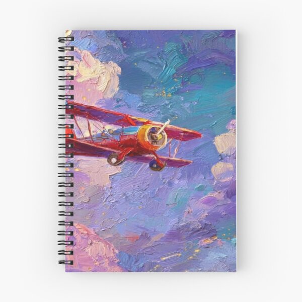 Item preview, Red Airplane In Purple Clouds Artwork  designed and sold by NivyasArtistry.