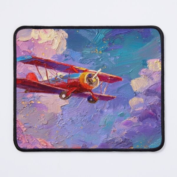 Item preview, Red Airplane In Purple Clouds Artwork designed and sold by NivyasArtistry.