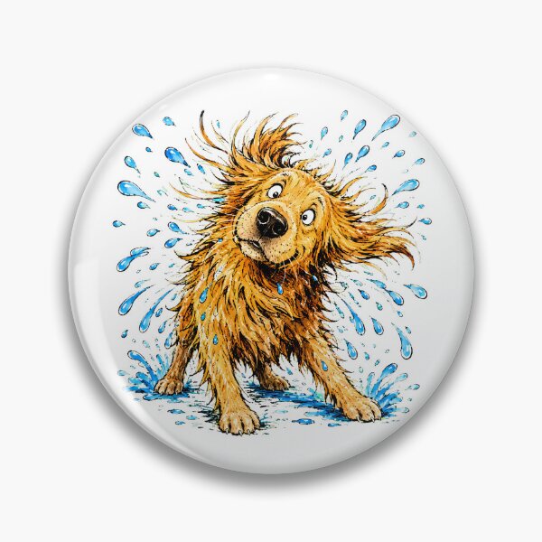 Item preview, Golden Retriever Shaking Water Silly Dog Bath Humor designed and sold by chattsuede.