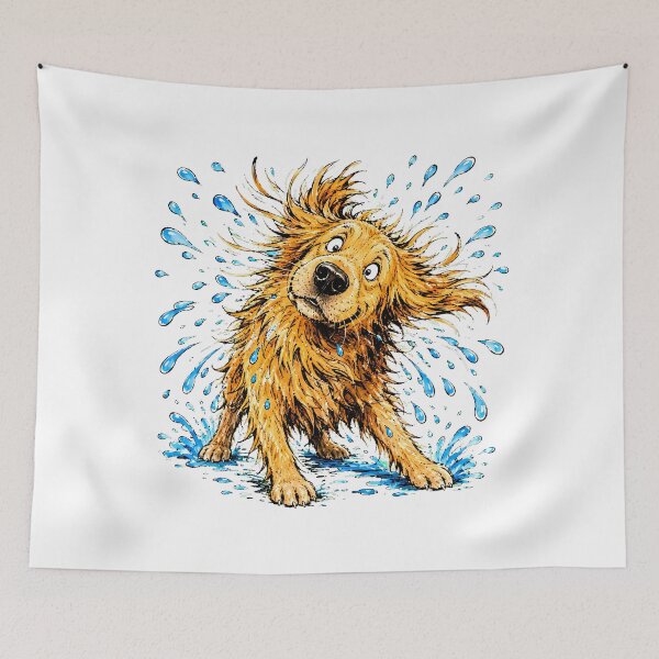 Item preview, Golden Retriever Shaking Water Silly Dog Bath Humor designed and sold by chattsuede.
