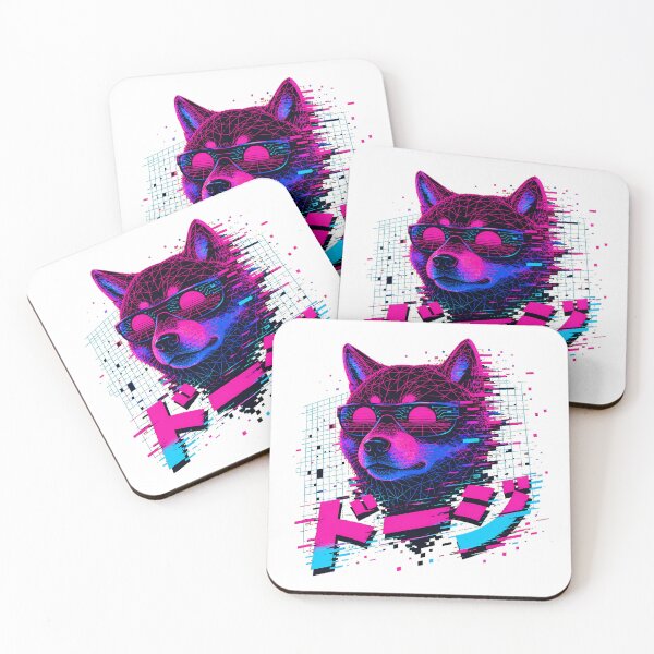Item preview, Crypto Dog Shiba Inu Synthwave Sunglasses designed and sold by chattsuede.