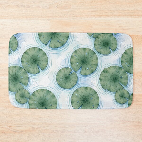 Item preview, Watercolor Lotus Pond Leaves and Water Ripples Pattern designed and sold by Nontanut easydesign.