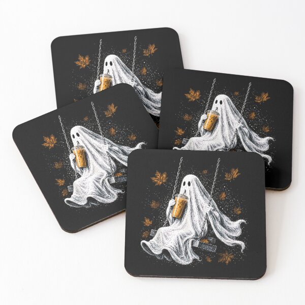 Item preview, Ghost on a Swing Drinking Coffee Spooky Coffee Lover designed and sold by Rahamkshop.