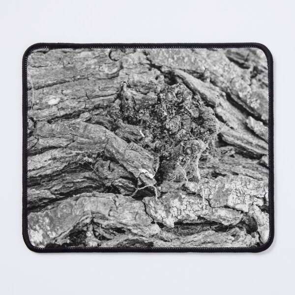 Item preview, Close-Up Black and White Tree Bark Texture With Rough Grooves And Knotted Weathered Wood designed and sold by Nmallia.