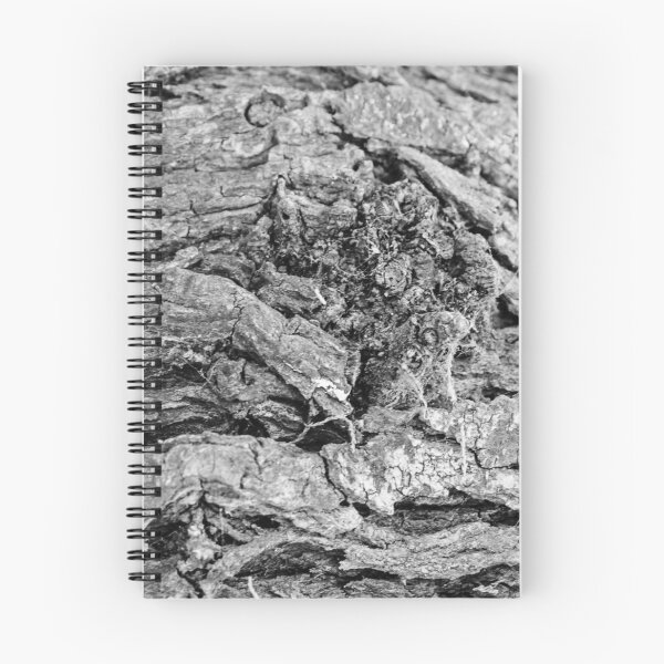 Item preview, Close-Up Black and White Tree Bark Texture With Rough Grooves And Knotted Weathered Wood designed and sold by Nmallia.