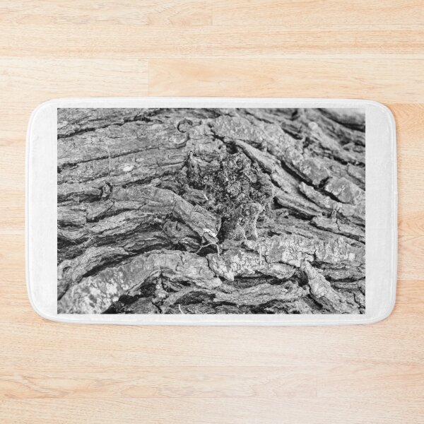Item preview, Close-Up Black and White Tree Bark Texture With Rough Grooves And Knotted Weathered Wood designed and sold by Nmallia.