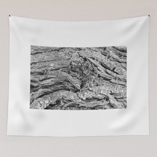 Item preview, Close-Up Black and White Tree Bark Texture With Rough Grooves And Knotted Weathered Wood designed and sold by Nmallia.
