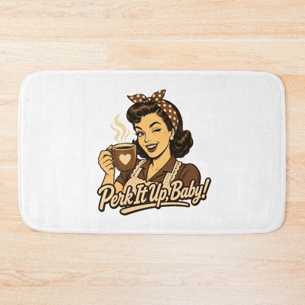 Item preview, Pinup Coffee Lover Winking Woman designed and sold by chattsuede.