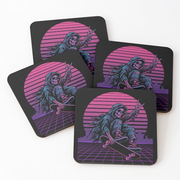 Item preview,  Grim Reaper Skateboard Synthwave designed and sold by BanksyNB.