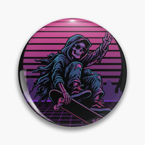 Item preview,  Grim Reaper Skateboard Synthwave designed and sold by BanksyNB.
