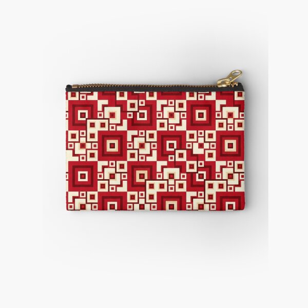 Item preview, Red & Cream Seamless Geometric Square Pattern | Modern Grid Art designed and sold by MoonwoodStudio.