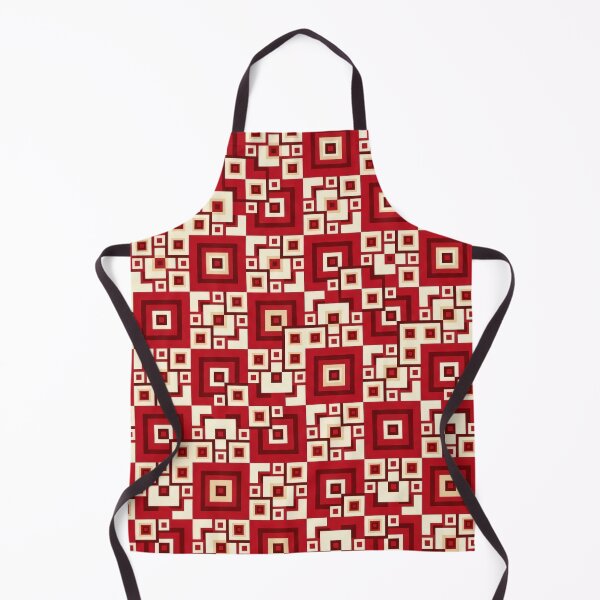 Item preview, Red & Cream Seamless Geometric Square Pattern | Modern Grid Art designed and sold by MoonwoodStudio.
