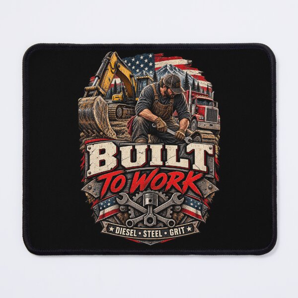 Item preview, Bulit To Work - Diesel Mechanik Heavy Equipment Vintage T-Shirt designed and sold by DomKo10.
