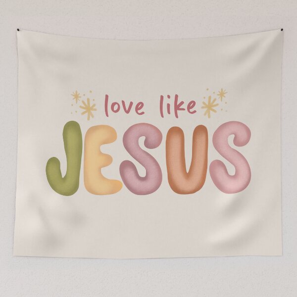 Aperçu de l'œuvre Aimer comme Jésus - basé sur la foi créée et vendue par Willow & Grace Designs.