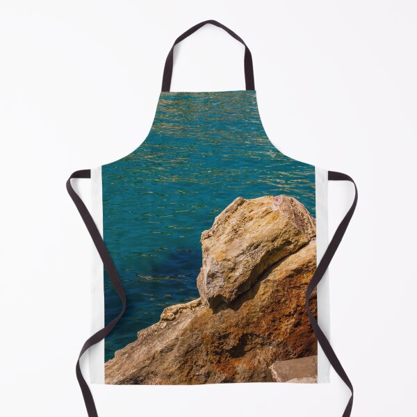Item preview, Turquoise Sea Water and Sunlit Coastal Rocks on a Rocky Cliff by the Shoreline designed and sold by Nmallia.
