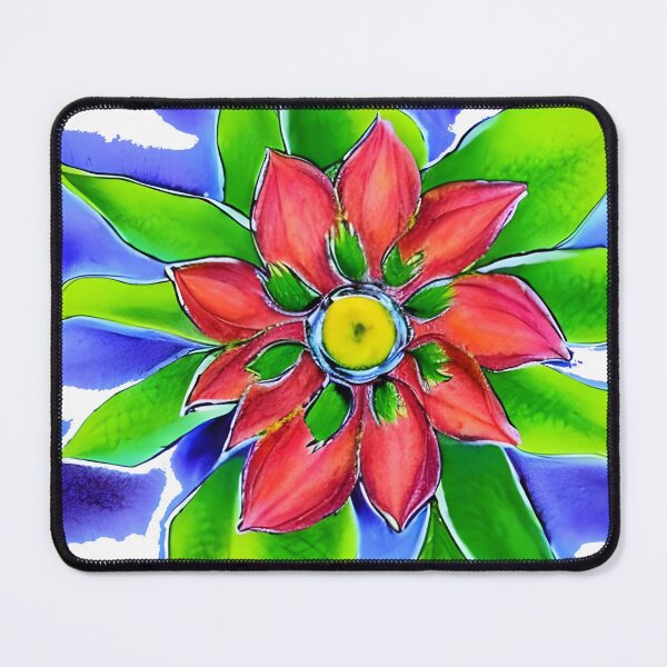 Item preview, Flor em aquarela digital, que lembra a flor de Natal Modern Stylized Poinsettia - Abstract Christmas Floral Art designed and sold by @Reikiama.