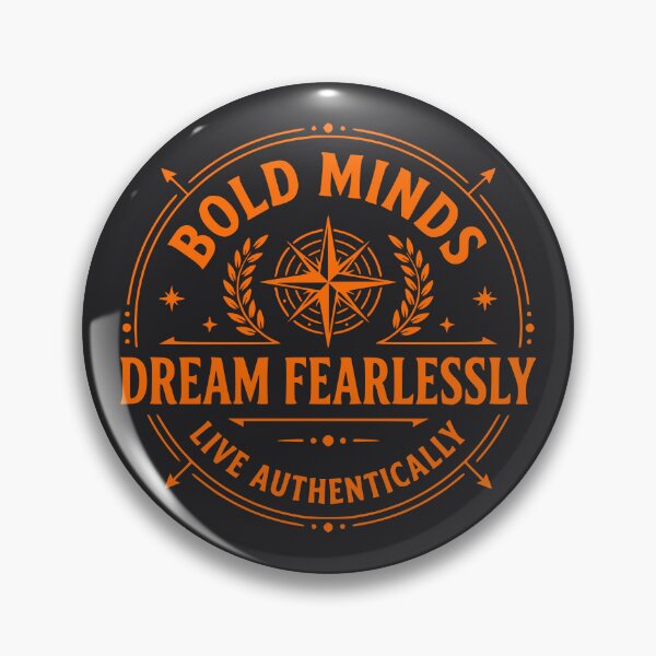 Item preview, Bold Minds Dream Fearlessly - Stoic Compass Emblem  (Orange) designed and sold by RetroNeon.