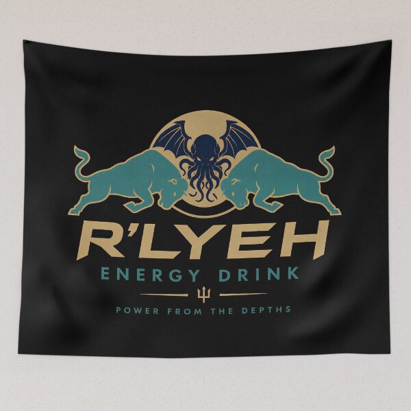 Artikelvorschau, Vintage-Logo von R'lyeh Energy Drink | Lovecraft-Kosmischer Horror | Fiktive Energiemarke entworfen und verkauft von Extravanganzza.