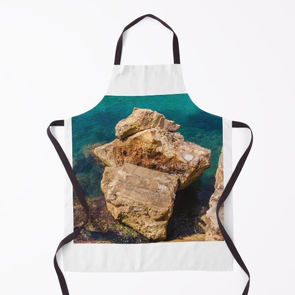 Item preview, Turquoise Sea Water and Sunlit Coastal Rocks on a Rocky Cliff by the Shoreline designed and sold by Nmallia.