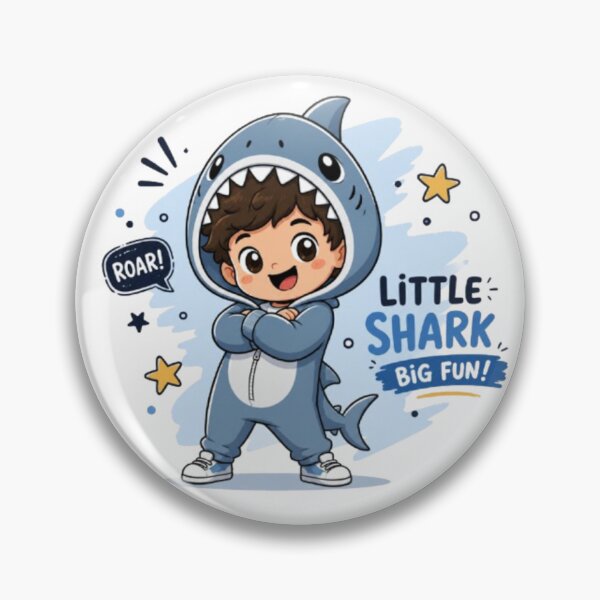 Item preview, Little Shark Big Fun - Cute Boy in Shark Onesie Costume Art designed and sold by ToonyTeez.