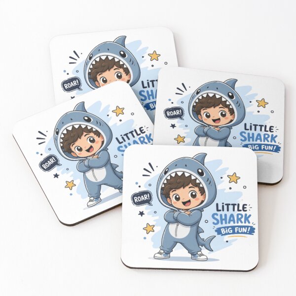 Item preview, Little Shark Big Fun - Cute Boy in Shark Onesie Costume Art designed and sold by ToonyTeez.