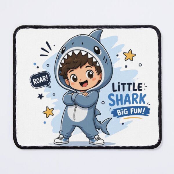 Item preview, Little Shark Big Fun - Cute Boy in Shark Onesie Costume Art designed and sold by ToonyTeez.