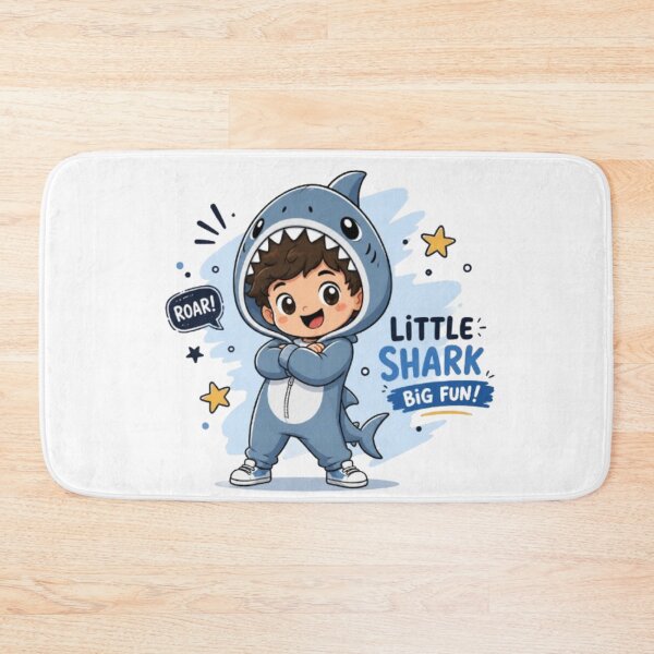 Item preview, Little Shark Big Fun - Cute Boy in Shark Onesie Costume Art designed and sold by ToonyTeez.