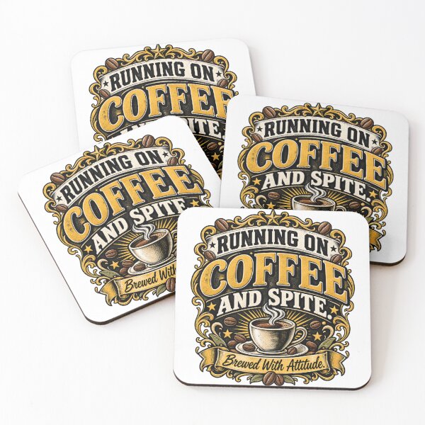 Item preview, Running On Coffee And Spite - Brewed With Attitude designed and sold by InkroarCo.