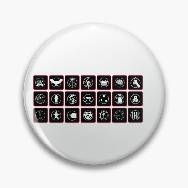 Item preview, Iconic RUSH Album Symbols Grid Red Border Art designed and sold by amn-ysn ⭐⭐⭐⭐⭐.