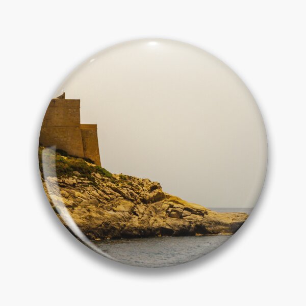 Item preview, Historic Coastal Watchtower On Rocky Cliff Overlooking Calm Mediterranean Sea On A Sunny Day designed and sold by Nmallia.